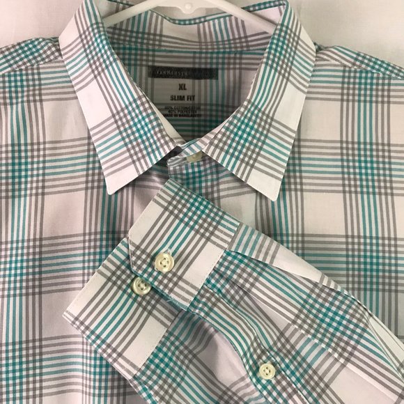 Van Heusen Slim Fit Plaid Button Shirt - Picture 2 of 7